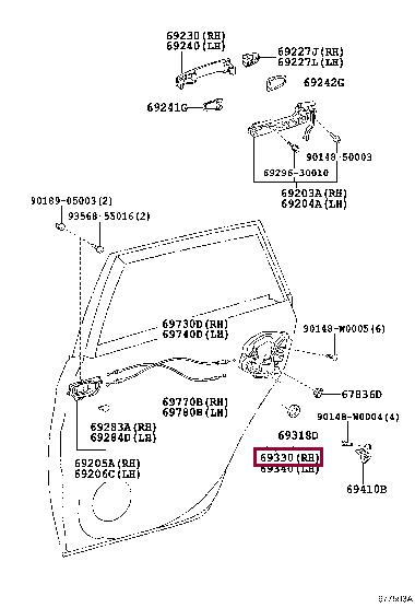 Toyota 69050-05050 Lock assy, rear door w motor, rh 6905005050: Купить в Польше - Отличная цена на 2407.PL!