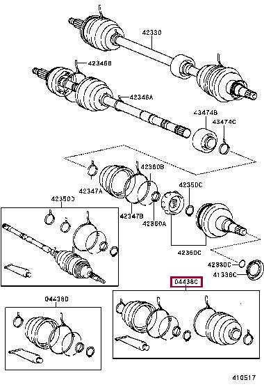 Toyota 04438-20090 Bellow, driveshaft 0443820090: Buy near me in Poland at 2407.PL - Good price!