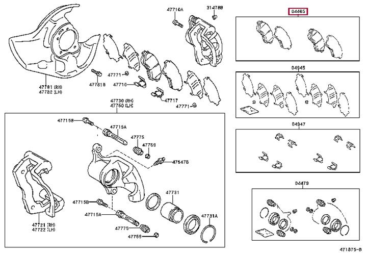 Toyota 04465-30300 Гальмівні колодки, комплект 0446530300: Купити у Польщі - Добра ціна на 2407.PL!