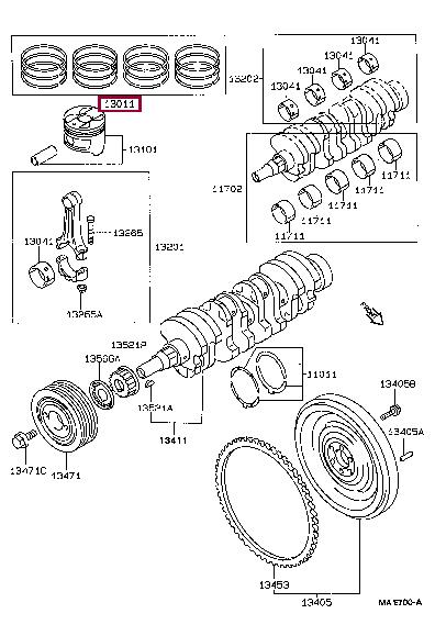 Toyota 13013-16300 Кольца поршневые 1301316300: Отличная цена - Купить в Польше на 2407.PL!