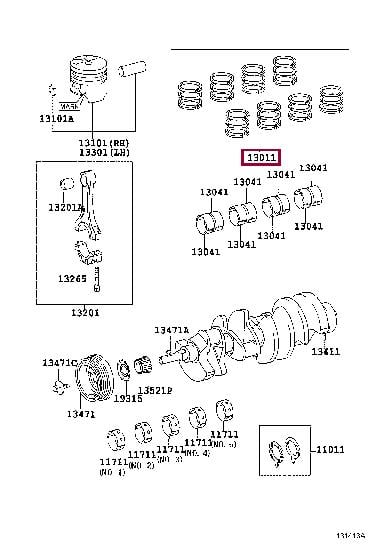 Toyota 13013-50140 Piston Ring Kit 1301350140: Buy near me at 2407.PL in Poland at an Affordable price!