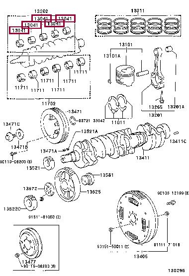 Toyota 13041-17011-05 Panewki korbowodowe 130411701105: Dobra cena w Polsce na 2407.PL - Kup Teraz!