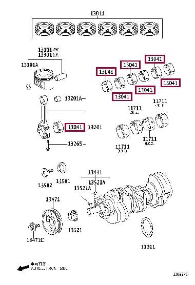 Toyota 13041-31050-04 Panewki korbowodowe 130413105004: Dobra cena w Polsce na 2407.PL - Kup Teraz!