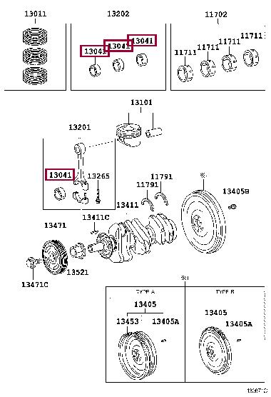 Toyota 13041-40032-02 Panewki korbowodowe 130414003202: Dobra cena w Polsce na 2407.PL - Kup Teraz!