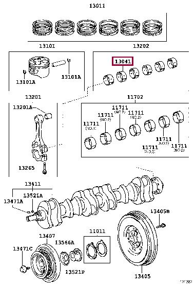 Toyota 13041-46011-03 Вкладыши шатунные 130414601103: Купить в Польше - Отличная цена на 2407.PL!