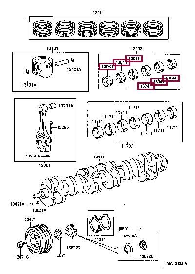 Toyota 130416603003 Вкладыши шатунные 130416603003: Отличная цена - Купить в Польше на 2407.PL!