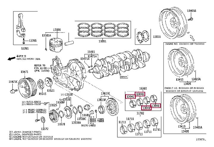 Toyota 13041-67031-04 Вкладыши шатунные 130416703104: Отличная цена - Купить в Польше на 2407.PL!