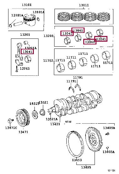 Toyota 13041-88600-02 Panewki korbowodowe 130418860002: Dobra cena w Polsce na 2407.PL - Kup Teraz!