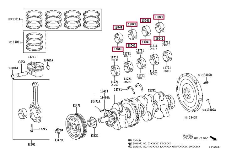 Toyota 13281-36021-03 Вкладыши шатунные 132813602103: Купить в Польше - Отличная цена на 2407.PL!