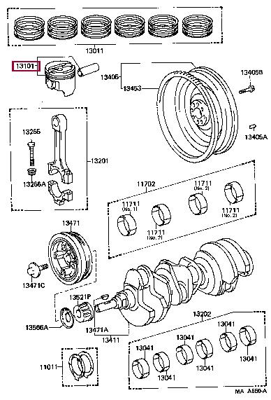 Toyota 13301-65040-03 Piston set 133016504003: Buy near me in Poland at 2407.PL - Good price!