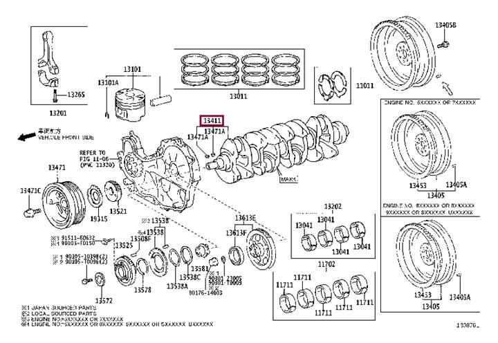 Toyota 13401-30060 Вал колінчастий 1340130060: Приваблива ціна - Купити у Польщі на 2407.PL!