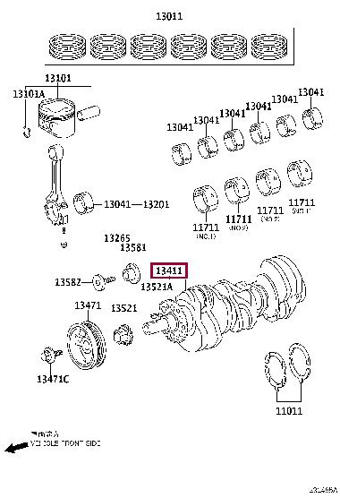 Toyota 13401-31011 Вал колінчастий 1340131011: Приваблива ціна - Купити у Польщі на 2407.PL!