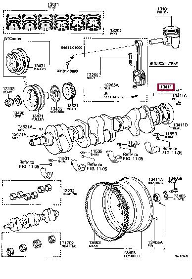 Toyota 13401-60014 Вал колінчастий 1340160014: Приваблива ціна - Купити у Польщі на 2407.PL!