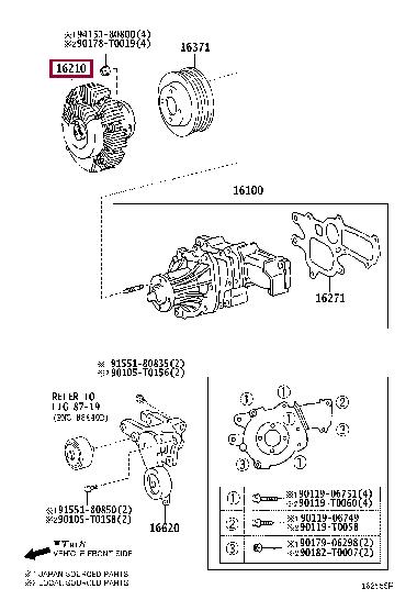 Toyota 16210-0L010 Автозапчастина 162100L010: Приваблива ціна - Купити у Польщі на 2407.PL!