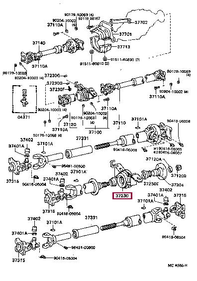 Toyota 37230-35080 Zawieszenie wału napędowego 3723035080: Dobra cena w Polsce na 2407.PL - Kup Teraz!