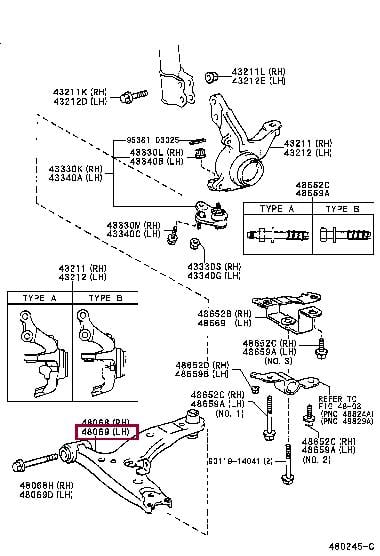 

wahacz zawieszenia 4806912181 Toyota