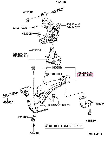 Toyota 48069-16060 Track Control Arm 4806916060: Buy near me in Poland at 2407.PL - Good price!