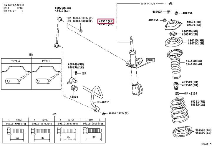 Toyota 4851009871 Amortyzator przedni prawy 4851009871: Dobra cena w Polsce na 2407.PL - Kup Teraz!