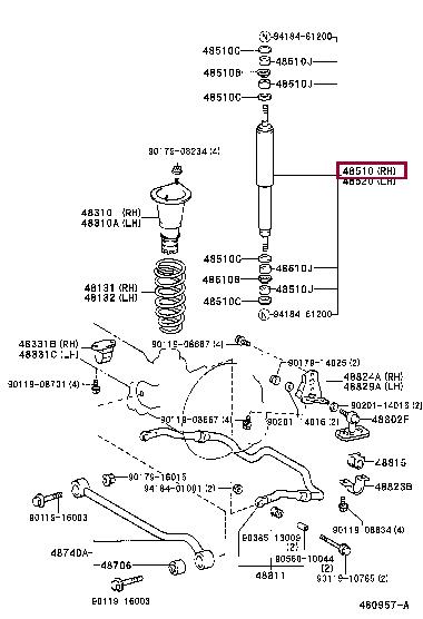 Toyota 48511-69685 Front Right Suspension Shock Absorber 4851169685: Buy near me in Poland at 2407.PL - Good price!