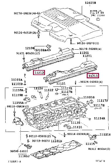 Toyota 11213-46030 Gasket, cylinder head cover 1121346030: Buy near me in Poland at 2407.PL - Good price!