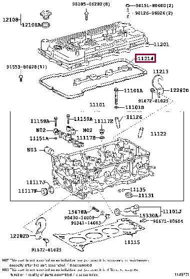 Toyota 11214-75010 Dichtung, Zylinderkopfhaube 1121475010: Kaufen Sie zu einem guten Preis in Polen bei 2407.PL!