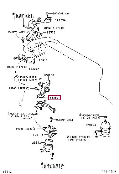 Toyota 12362-28100 Engine mount right 1236228100: Buy near me in Poland at 2407.PL - Good price!