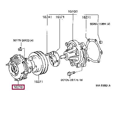 Toyota 16210-54200 Viscous coupling assembly 1621054200: Buy near me in Poland at 2407.PL - Good price!