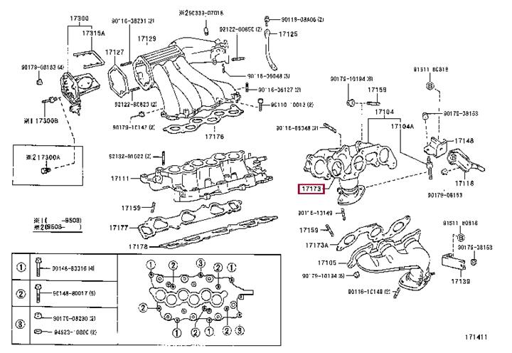 Toyota 17173-0A010 Exhaust manifold dichtung 171730A010: Buy near me in Poland at 2407.PL - Good price!