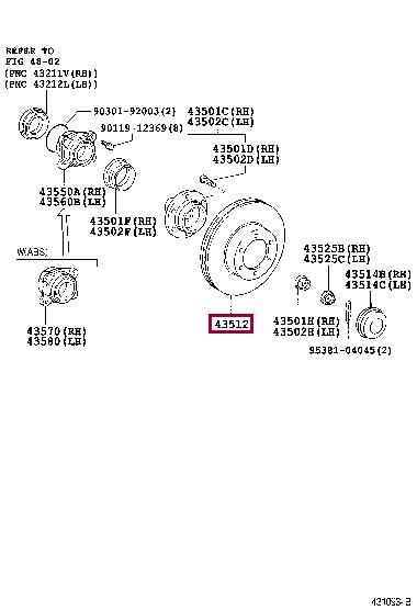 Toyota 43512-60160 Brake disc 4351260160: Buy near me in Poland at 2407.PL - Good price!