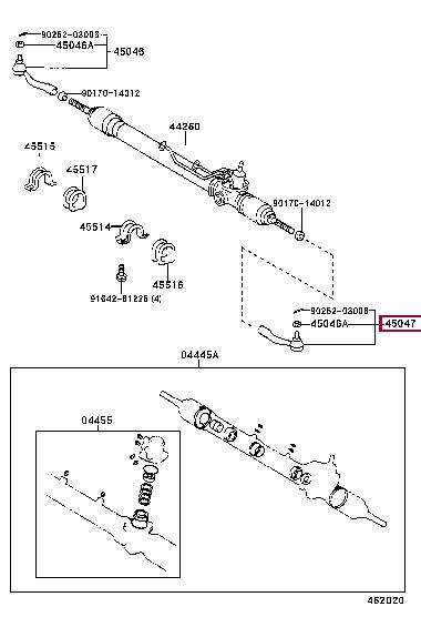 Toyota 45047-29065 Końcówka poprzecznego drążka kierowniczego 4504729065: Dobra cena w Polsce na 2407.PL - Kup Teraz!