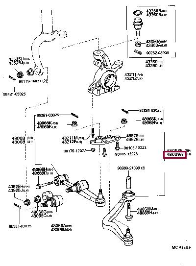 Toyota 48069-29195 Wahacz zawieszenia 4806929195: Dobra cena w Polsce na 2407.PL - Kup Teraz!