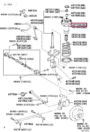 Toyota 48750-0E010 Rear shock absorber support 487500E010: Buy near me at 2407.PL in Poland at an Affordable price!