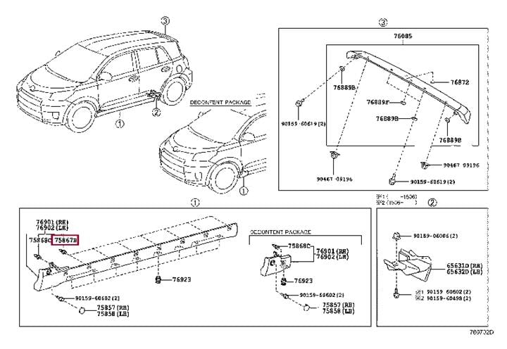 

okrągły klips na głowę 7586733030 Toyota