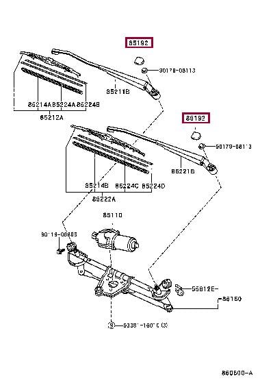 Toyota 85192-12800 CAP WIPER ARM HEAD 8519212800: Buy near me at 2407.PL in Poland at an Affordable price!