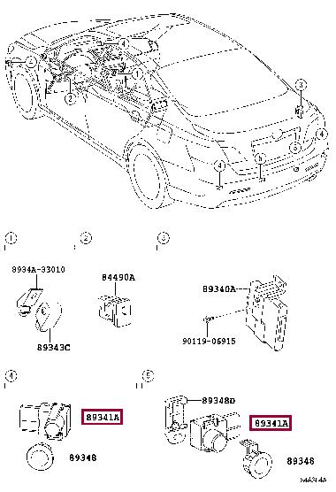 Toyota 89341-48010-C2 Parking sensor 8934148010C2: Buy near me in Poland at 2407.PL - Good price!