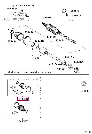 Toyota 04438-08010 Bellow, driveshaft 0443808010: Buy near me in Poland at 2407.PL - Good price!