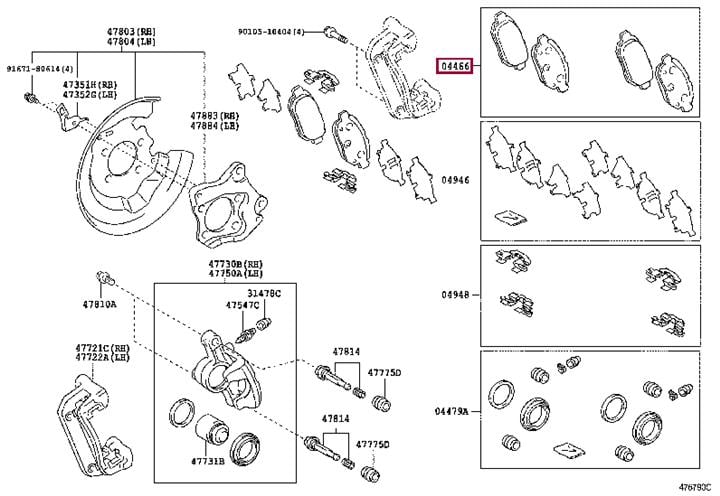 Toyota 04466-21020 Klocki hamulcowe, zestaw 0446621020: Dobra cena w Polsce na 2407.PL - Kup Teraz!