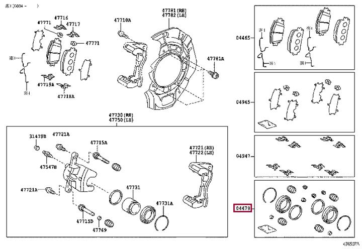 Toyota 04478-33130 Ремкомплект тормозного суппорта 0447833130: Отличная цена - Купить в Польше на 2407.PL!