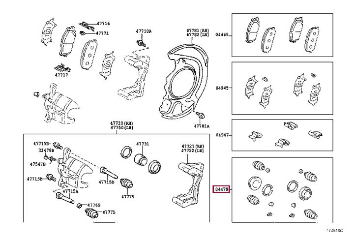 Toyota 04479-48040 Repair Kit, brake caliper 0447948040: Buy near me in Poland at 2407.PL - Good price!