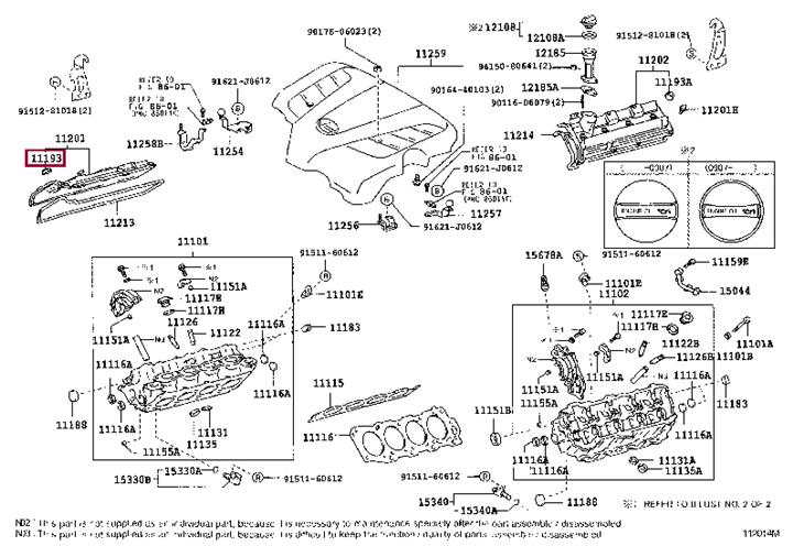 Toyota 11193-50010 Gasket B, Head Cover 1119350010: Buy near me in Poland at 2407.PL - Good price!