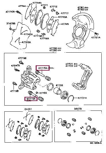 Toyota 47715-50010 Sleeve guide brake caliper 4771550010: Buy near me in Poland at 2407.PL - Good price!