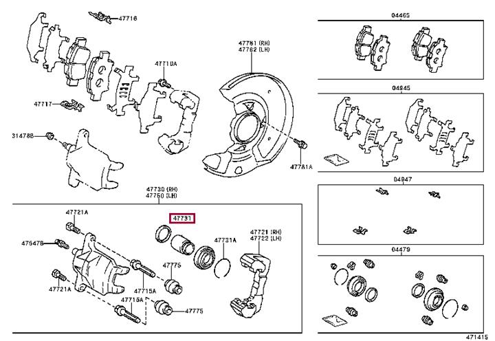 Toyota 47731-52010 Front brake caliper piston 4773152010: Buy near me in Poland at 2407.PL - Good price!