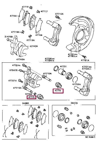 Toyota 47775-50010 Brake caliper guide boot 4777550010: Buy near me in Poland at 2407.PL - Good price!