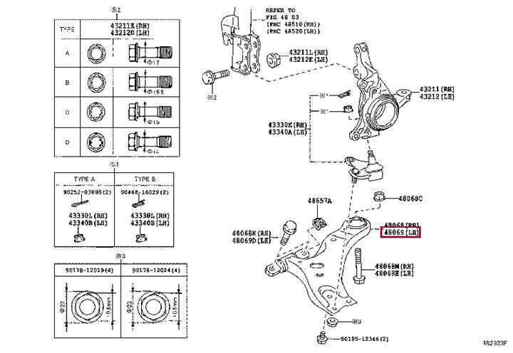 Toyota 48069-48041 Suspension arm front lower left 4806948041: Buy near me at 2407.PL in Poland at an Affordable price!