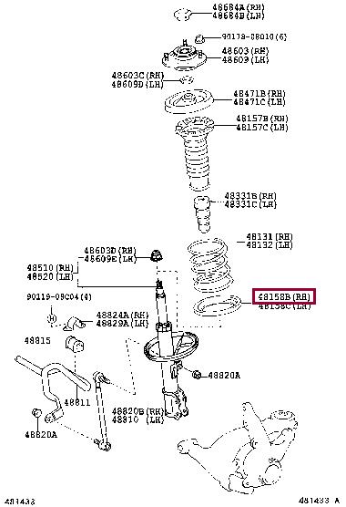 Toyota 48158-47010 Suspension spring front 4815847010: Buy near me at 2407.PL in Poland at an Affordable price!