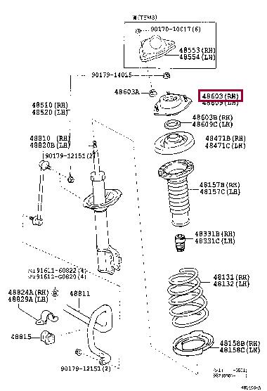 Toyota 48609-33150 Front Shock Absorber Support 4860933150: Buy near me in Poland at 2407.PL - Good price!