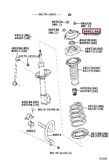 Toyota 48609-33190 Front Shock Absorber Support 4860933190: Buy near me at 2407.PL in Poland at an Affordable price!