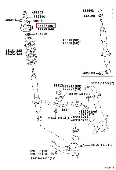 Toyota 48609-60100 Front Shock Absorber Support 4860960100: Buy near me in Poland at 2407.PL - Good price!