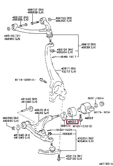 Toyota 48655-50012 Silent block, front lower arm 4865550012: Buy near me in Poland at 2407.PL - Good price!