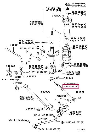 Toyota 48740-AA030 Важіль підвіски 48740AA030: Приваблива ціна - Купити у Польщі на 2407.PL!